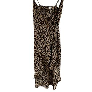 Divided Cheetah Print Wrap Dress Size 6